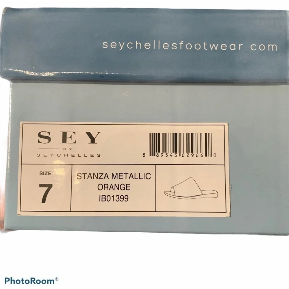 𝅺seychelles Stanza Metallic Orange Slide NWT Size 7